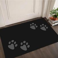 VIKAMA Modern Simple Paw Print Entryway Mat, Soft Non-slip Absorbent Doormat, Washable Floor Rug For Pet Lover Home Decor 40X60CM white