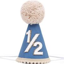 Neutral Color Birthday Hat Handcrafted Pom Pom Pom Pom Birthday Hat New Cone Hat  Children's Party mėlyna