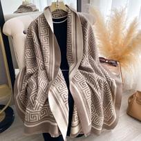 Žieminis šiltas kašmyro šalikas moterims, prabangi pashmina, pledas, storas šalis, kaklaskarė, madinga Bufanda Echarpe Poncho black