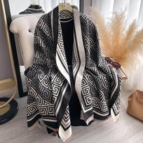 Žieminis šiltas kašmyro šalikas moterims, prabangi pashmina, pledas, storas šalis, kaklaskarė, madinga Bufanda Echarpe Poncho gray