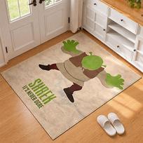Shrek Carpet Door Mat for Living Room or Bedroom Protective Mat Under Chair Office Decoration Christmas Gift Birthday Present 40cmx60cm brown