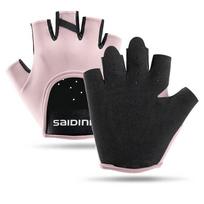 Fitness Half Finger Gloves Non Slip Grip Gym Cycling Workout Gloves Breathable Sweat Resistant Training Gloves for Men Women L rožinė