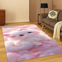 3D Cute Cat Pattern Carpet Rug Floor Mat for Home Bedroom Living Room Sofa Doormat Kitchen Decor Home Living Room Decoration 120X160CM