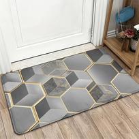 Elegant Marble Hexagon Pattern Doormat Mat for Entrance Home Decor Modern Luxury Floor Rug Mat 40x60cm 40X60CM gray