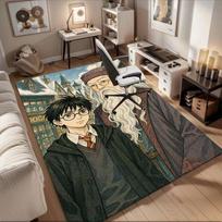 Haris Poteris ir Dambldoras Anime meno spaudinys Biuro kilimėlis Namų dekoras Biuro kilimai LB141 60cm by 90cm gray