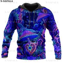 Natūralūs psichodeliniai grybai, akys Trippy 3D spausdinimas, gobtuvas su užtrauktuku Vyriškas megztinis, megztinis su gobtuvu, striukė, marškinėliai, sportiniai kostiumai16 M blue