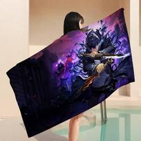 Anime Cool Solo Leveling Microfiber Blanket Quick Drying Beach Towels Oversized Printing Super Absorbent Pool Towel Blanket Cotton 30x60cm