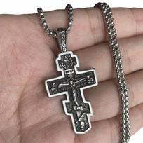 Cool Mens Gold Plated Jesus Crucifix Cross Pendant Necklace For Men Stainless black