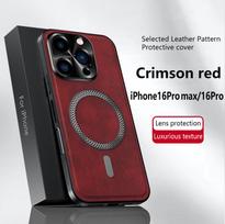 Prabangus PU odinis dėklas Apple iPhone 16e 16 15 14 13 12 11 Pro Max Plus Magsafe magnetinis objektyvo apsauginis smūgiams atsparus dangtelis PU Leather&iPhone 11 Pro Max brown