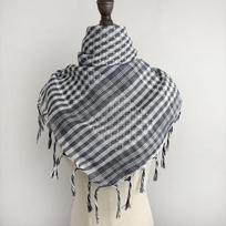 Tarpvalstybinis Arafato Keffiyeh kutuotas šalikas: Lengvas, vėjo/smėlio atsparus taktinis dykumos apranga pilka spalva