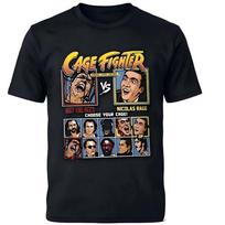 Nicolas Cage Fighter Retro Video Game Graphic T-Shirt XL juoda
