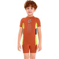 Kids 2.5mm Neoprene Short Sleeve Wetsuit Surfing Diving Swimming Boys Thermal Rash Guard UV Protection XXL red