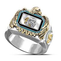 Indian Chief Portrait Two-color Ring Viking Eagle Totem Pirate Men's Ring 13 black