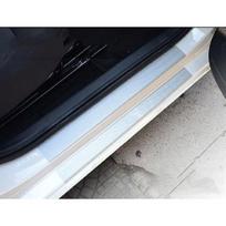 4PCs Carbon Fiber Car Door Entry Guard Scratchproof Protector Sill Scuff Sticker gray