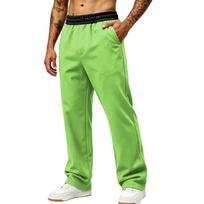 Men's Loose Fit Wide Leg Pants with Pockets for Athletic Casual Wear M green