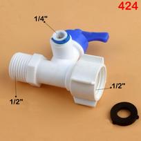 Reverse Osmosis RO Feed Tee Plastic Ball Valve 1/4  3/8  Hose Quick Coupling 1/2  Male 3 Way Faucet Water Purifier Tap Connector 424