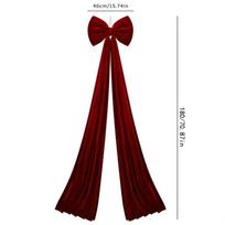 40×180cm Didelis aksominis lankas Kalėdų papuošalas, Didelis lankas kabantis dekoras Kalėdų eglutei ir scenos išdėstymui 40*180cm/burgundy brown