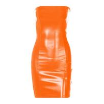 Didelio dydžio Nauja Seksuali Moteriška Suknelė Be Petnešėlių, Glaudžianti Klubus, Moteriška PU Suknelė, Naktinio Klubo Apranga XL orange