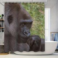 3D Monkeys Bath Shower Curtain Waterproof Printing For Bathroom Decor Home Decoration W120H180(CM)-1 Pcs