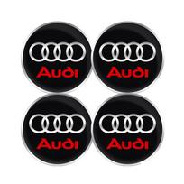 Audi A4 4 vnt. 56/60/63/65/68 mm ratlankių dangtelių lipdukas Automobilio emblema Ženklelis Dekoracija AUDI S RS A3 A4 8P 8V A6 C7 A5 Q5 B7 B6 B9 Q7 A1 A7 60mm black hubcap