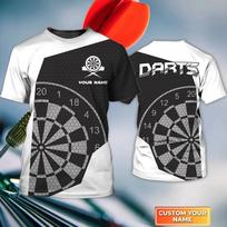 Summer Mens t shirt Flamingo Darts Personalized Name 3D Printed Unisex Tshirt For Darts Player Harajuku Casual T-Shirt DW195 XXL white