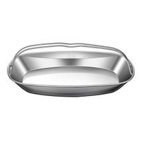 Deep Metal Serving Platter Fish Steaming Plate with Ergonomic Handles  Stainless Steel Oval Cooking Kitchenware for Steamed Pan  Portable Large gray