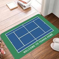 Green Tennis Court Welcome Letter Door Mat Anti Slip Household Entry Rug Fit Tennis Lover Bedroom Kitchen Living Room 43X120CM