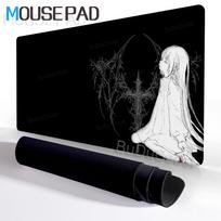 Black White Anime Girl Desk Mat Gothic Girls Mouse Pad Rubber NonSlip PC Keyboard Extended Pads Office Accessories Gamer Carpet 40x90x0.3cm