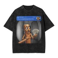 Teacher Tung Tung Sahur Back To School Funny Brainrot Meme T Shirt Men 100 Cotton Novelty Tshirt Short Sleeve Tops Plus Size M gray