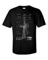 Wind Turbine Patent Blueprint renewable energy TShirt 4XL black