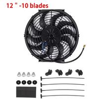 7/9/10/12/14/16 Inch Universal 12V 80W Electronic Radiator Cooling Fans Push Pull Blade Electric Cool Mounting Kit 14inch