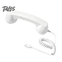 Patogi rankena telefono rankenai Retro telefono ragelis mobiliesiems telefonams, C tipo Vintažinis laidinis rankinis imtuvas su aukštos raiškos garso kokybe