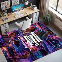 Grand Theft Auto VI Pattern Rug, Indoor/Outdoor Mat, for Picnic, Gameroom, Bedroom, Office, Living Room, Home Decor Carpet, Birthday Gift 80cmx120cm