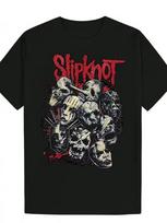 Black Polyester Slipknot Graphic Unisex T-shirt 140 gray