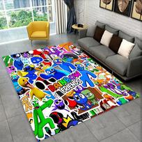 3D R-Rainbows Friends Animacinis Žaidimas Kilimas Kilimas Miegamojo Svetainės Sofos Žaidimų Kambario Durų Kilimėlis Namų Dekoras, Vaikų Zonos Kilimas Neslystantis 40x60cm blue
