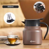 Braised Soaked Teapot 800ML Intelligent Temperature Display Stewing Teapot Ceramic liner Brew Tea Pot Pours Water by Pressing black