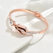 Simple Personality Tulip Cross-Type Double Ring Bracelet Female Niche Design Light Luxury Bracelet Bracelet beige