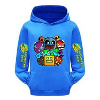 Žaidimo Geometry Dash Spausdintas Hoodie Vaikams Laisvalaikio Paltai Berniukams Su Gobtuvu Džemperis Mergaitėms Pavasario Rudens Drabužiai Vaikų Drabužiai 160 blue