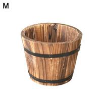 Rustic Succulent Planter Medinės statinės tuščias gėlių vazonas konteineris Sodo dekoras M brown