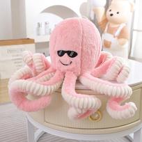 Kūrybingi juokingi akiniai aštuonkojis lėlė pliušinis žaislas akvariumo aštuonkojis lėlė vaikų raminanti lėlė 40cm（0.3kg） pink