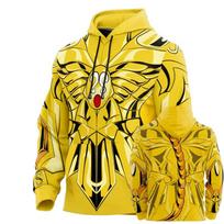 Nauji vyriški 3D Šventojo Sejos Sagos spausdinimo Cosplay šarvų gobtuvai Anime bliuzonas Unisex gatvės drabužis Puloveris Rudens Žiemos sportinis kostiumas Paltai M yellow