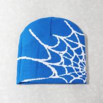 Mezgimo voratinklio dizaino kepurė vyrams moterims madinga slip-on kepurė Y2k Goth šilta kepurė Beanie nauja Hip Hop gatvės kepurė blue