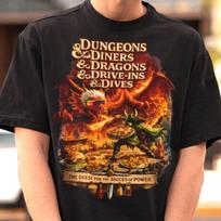 Dungeons Diners Dragons Drive-ins Divers Shirt, DnD Shirt,Board Game Tee,D&D Tshirt 110 brown