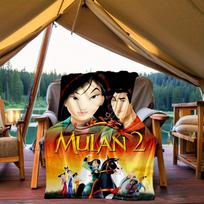 1 vnt., Mulan animacinis pledas, mielas gyvūnų dizainas kambario dekoravimui, minkštas apklotas, puikiai tinka kaip gimtadienio dovana, svetainei, kelionėms, stovyklavimui 80x120cm beige