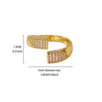 Retro Cross Heart Gold Color Geometric Stainless Steel Women's Ring Cubic Zirconia Ring Wedding Jewelry Vacation Accessories BFF Adjustable brown