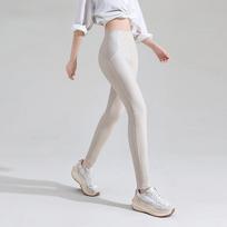 Fleece matinės PU odos kelnės moterims Ruduo Žiema Leginsai Elastingi Aukštas juosmuo Slim Skinny Vėjui atsparūs Šilti Seksualūs Leginsai L smėlis
