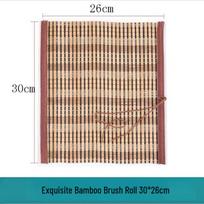 Canvas Pencil Roll Case with Pocket for Students - Full Coverage Calligraphy Brush and Felt Pencil Holder