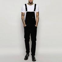 Vyriškos džinsų plovimo kombinezonas Streetwear Pocket Suspender Pants Kelnės XXXL gray
