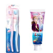 Crest Velvet Gum Care Toothbrush and Frozen Kids Toothpaste Set white