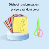 48/96pcs Paper-Cut Set Paper Cutting Scissor Skills Activity Cutting Book Colored Paper Paper Cuttings Props Cartoon Pattern TMZ